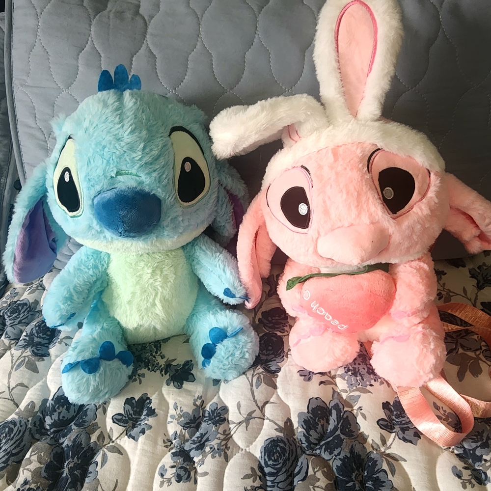 Blue and Pink Plush Toy Set